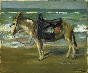 Max Liebermann Painting - Reitesel am Strand nach links Max Liebermann Impresionismo alemán
